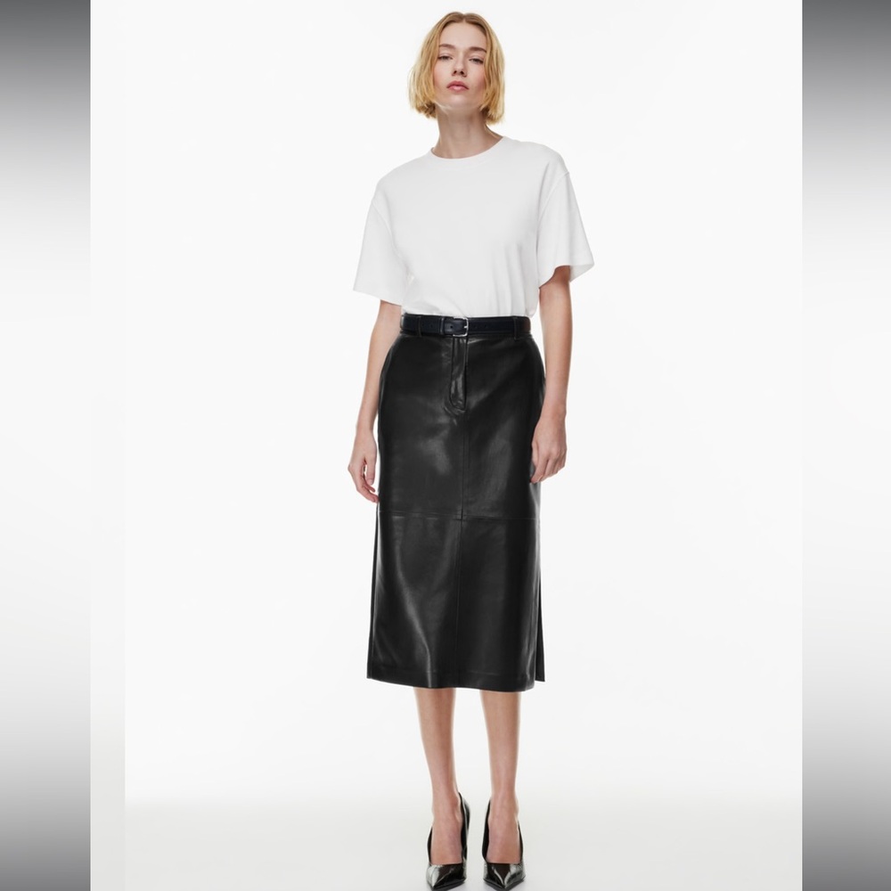 Aritzia Babaton Frame Skirt - Black Vegan Leather
